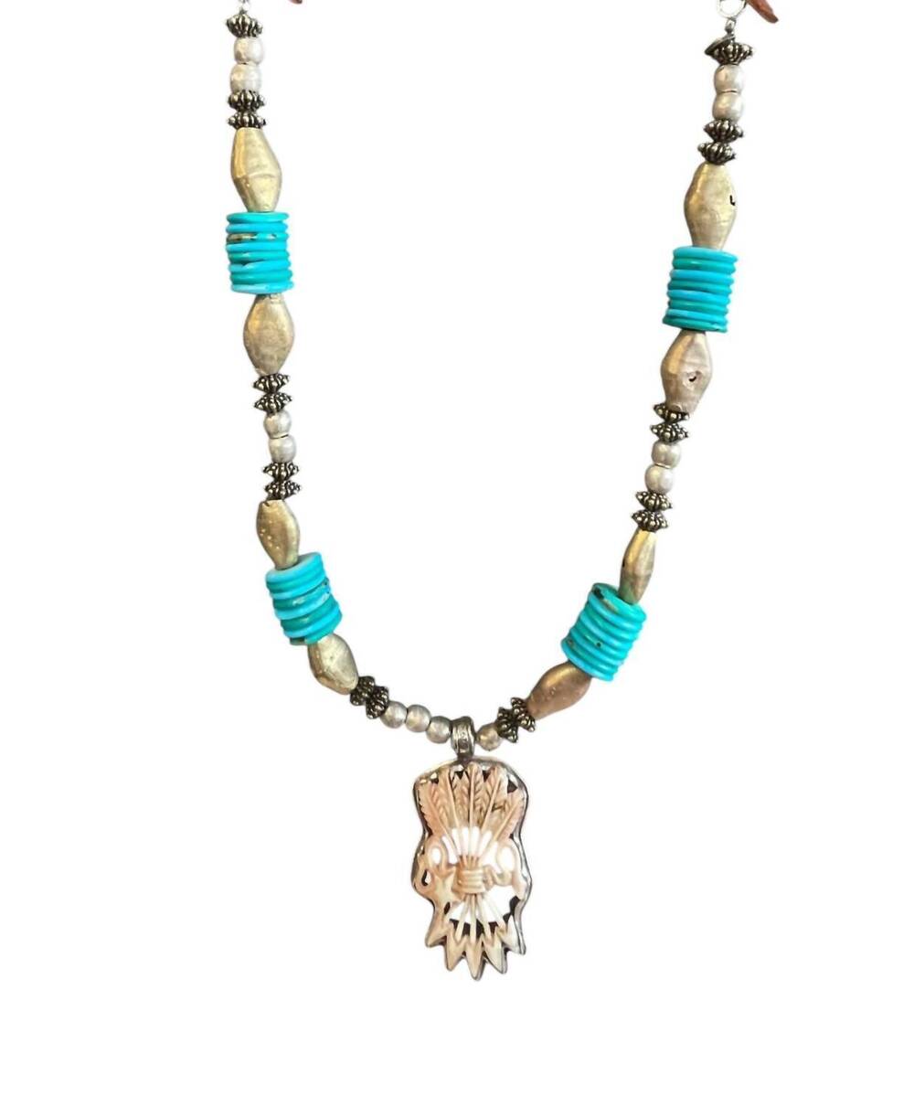 NEW A RARE BIRD women's desert spirit necklace in turquoise
